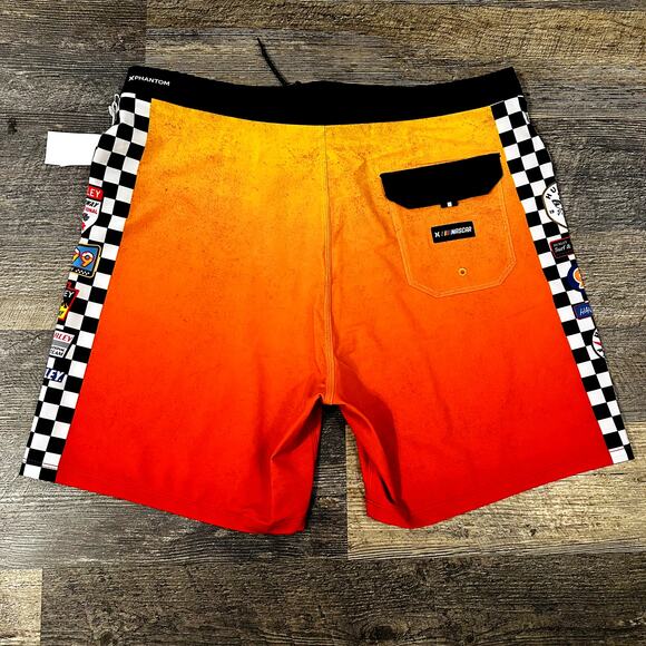 Hurley Phantom Mens Multicolor Eco Nascar Race Track Board Swim Shorts Sz 34 NWT - Picture 2 of 6